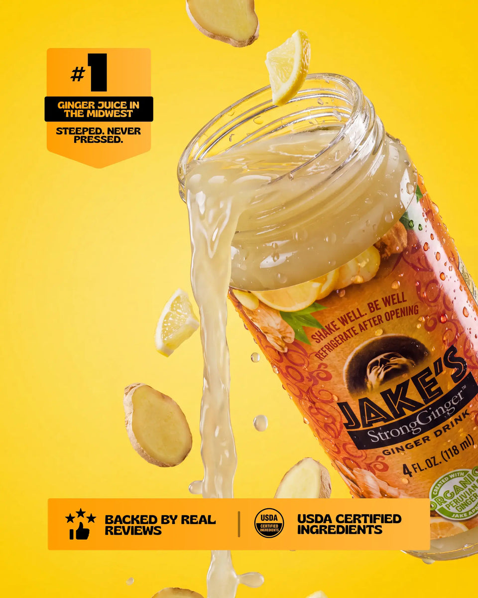 Premium Steeped Ginger Juice 4oz 12-Pack – Jake's