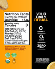 Load image into Gallery viewer, Organic Ginger Juice Nutrition Facts