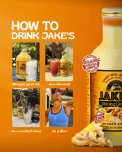 Load image into Gallery viewer, How to enjoy Jake's StongGinger Ginger Drink