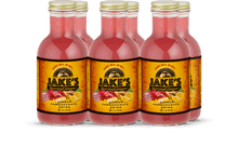Load image into Gallery viewer, Six bottles of Jake's StrongGinger organic pomegranate ginger drink, a wellness beverage for digestion and immunity.