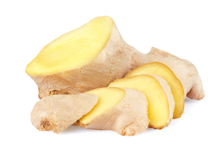 A still-life shot of ginger and lemon, the two ingredients that go into Jake's StrongGinger organic ginger juice