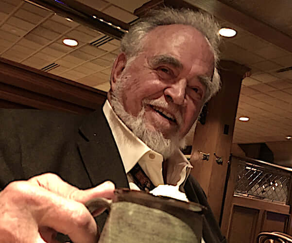 Herbert V. Kohler enjoying a cup of Austrian Steam hot chocolate made with Jake's StrongGinger organic ginger juice