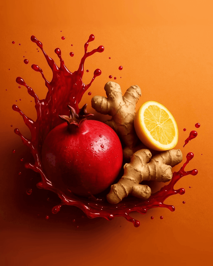 Pomegranate Ginger Juice Immunity Benefits made with organic ginger and pomegranate