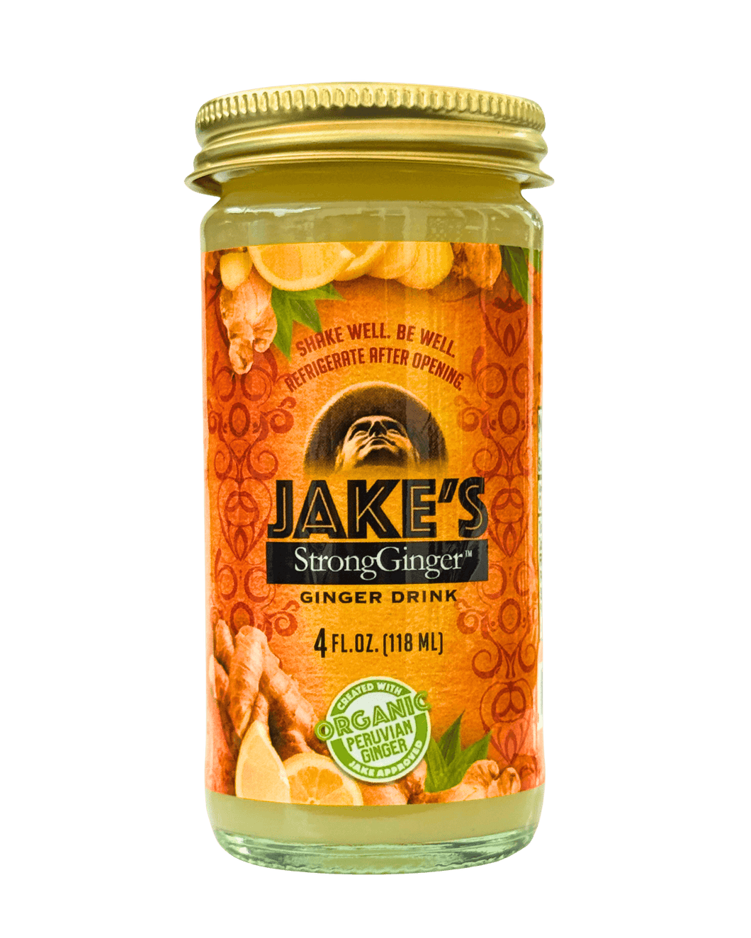Jake's 4oz Organic StrongGinger Drink 12-Pack