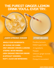 Load image into Gallery viewer, Jake&#39;s 4oz Organic StrongGinger Drink 12-Pack

