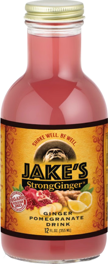 Jake's 12oz Organic StrongGinger Pomegranate Ready To Drink  6-Pack